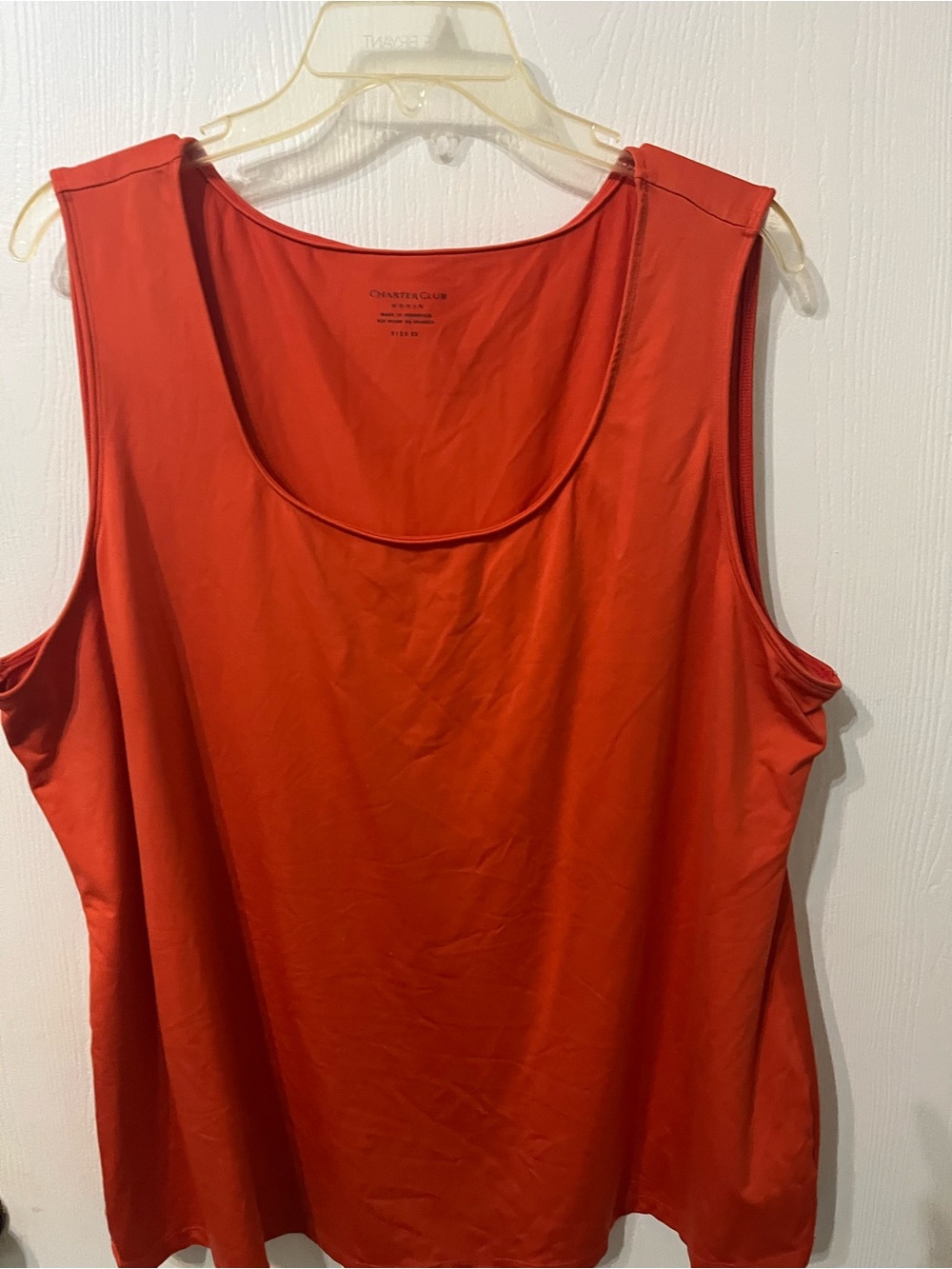 Charter Club Red Scoop Neck Sleeveless Tank